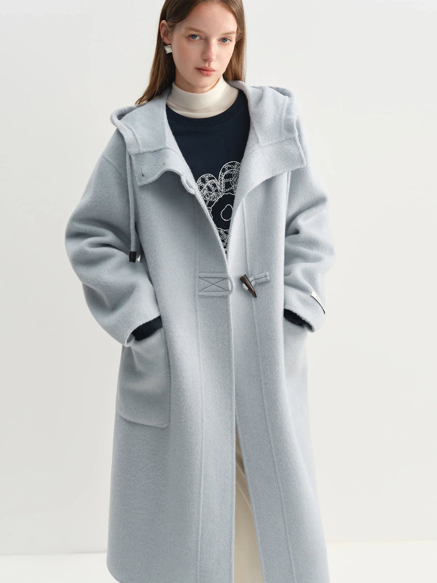 Damen Dufflecoat mit Kapuze und Knebelverschlüssen