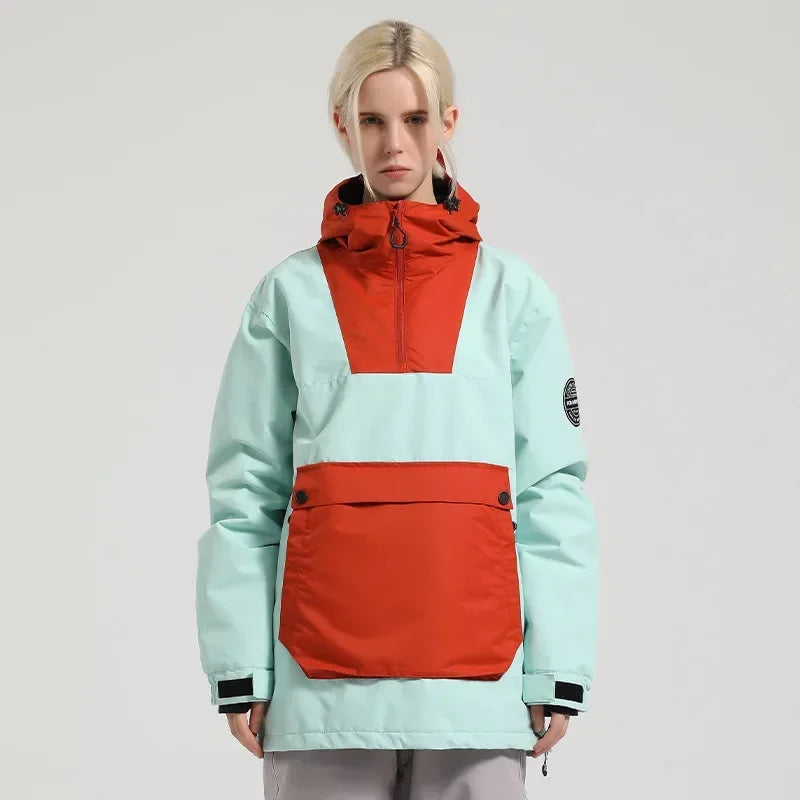 Unisex Anorak Jacke mit Kapuze & Kängurutasche – Wasserdicht aus Synthetik