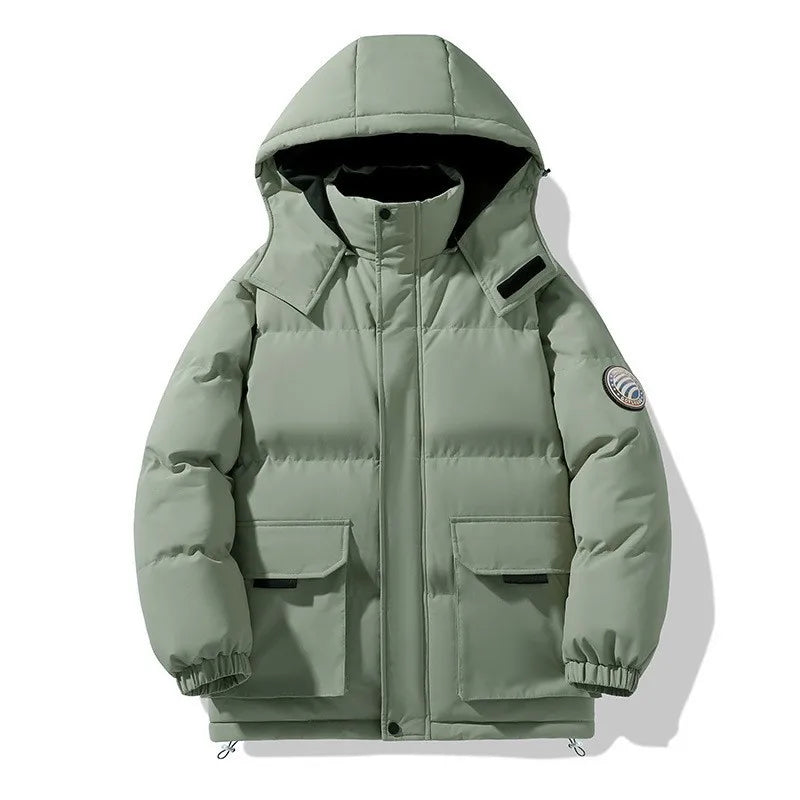 Herren Winter Steppjacke mit Kapuze und Pattentaschen – Mehrere Farben verfügbar