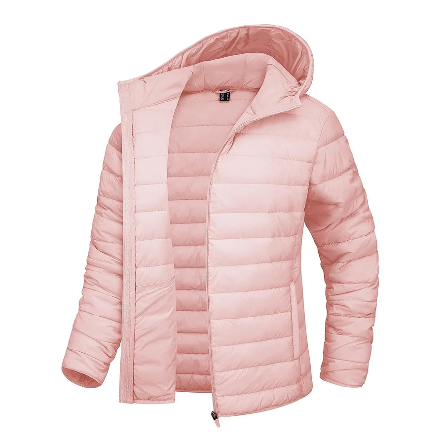 Damen Steppjacke mit Kapuze, leicht & gefüttert, warm für Herbst & Winter