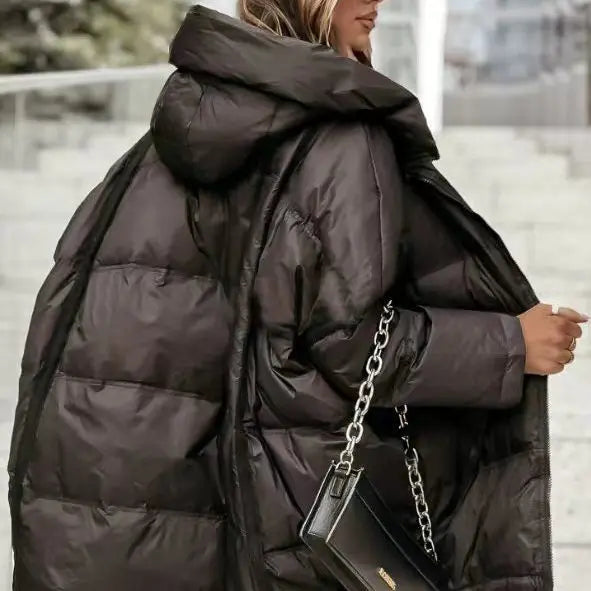 Damen Steppjacke mit Kapuze, kurz, Schwarz, gesteppt, Winterjacke