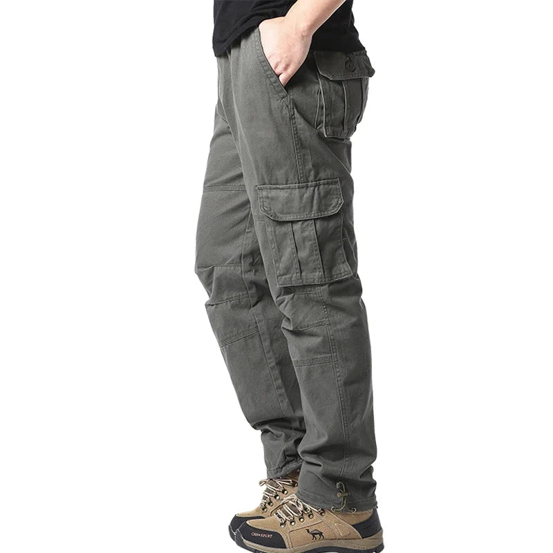 Heren cargobroek met zijzakken, regular fit vrijetijdsbroek