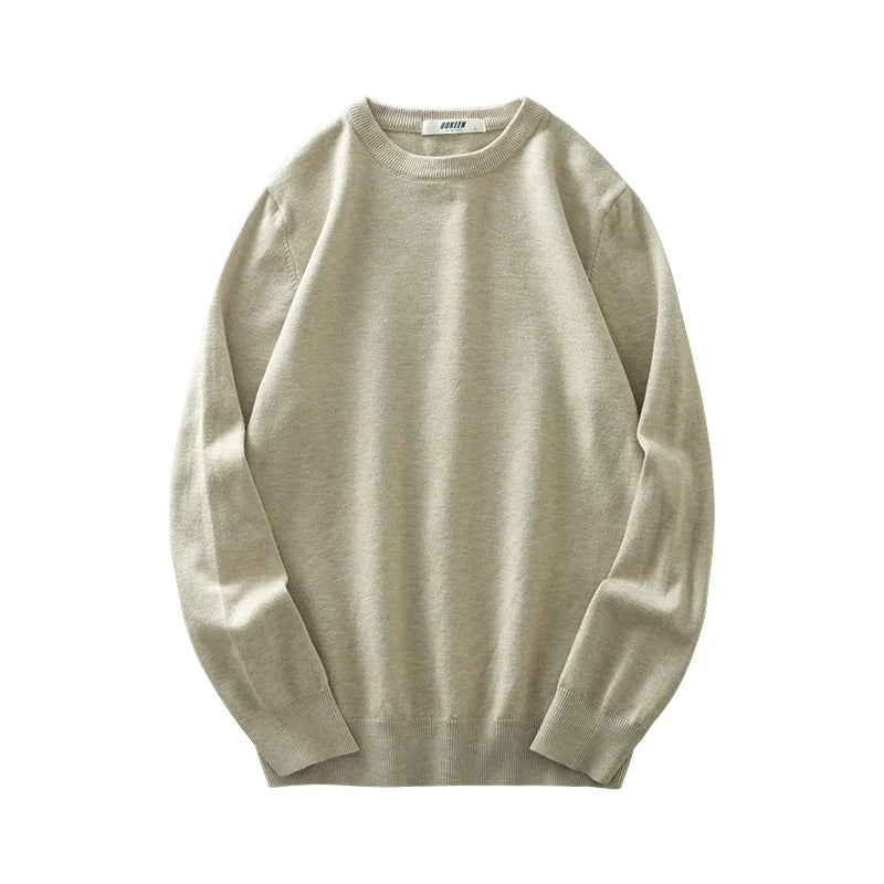 Unisex basic sweater met lange mouwen, ronde hals en fijne brei
