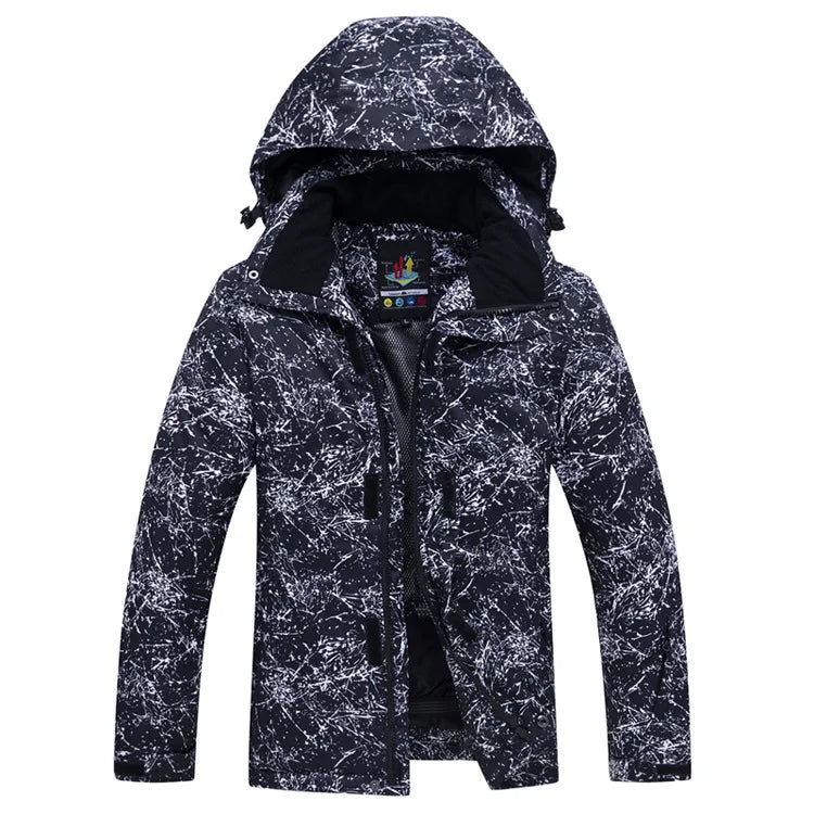 Unisex Outdoorjacke mit Kapuze, bunter Druck