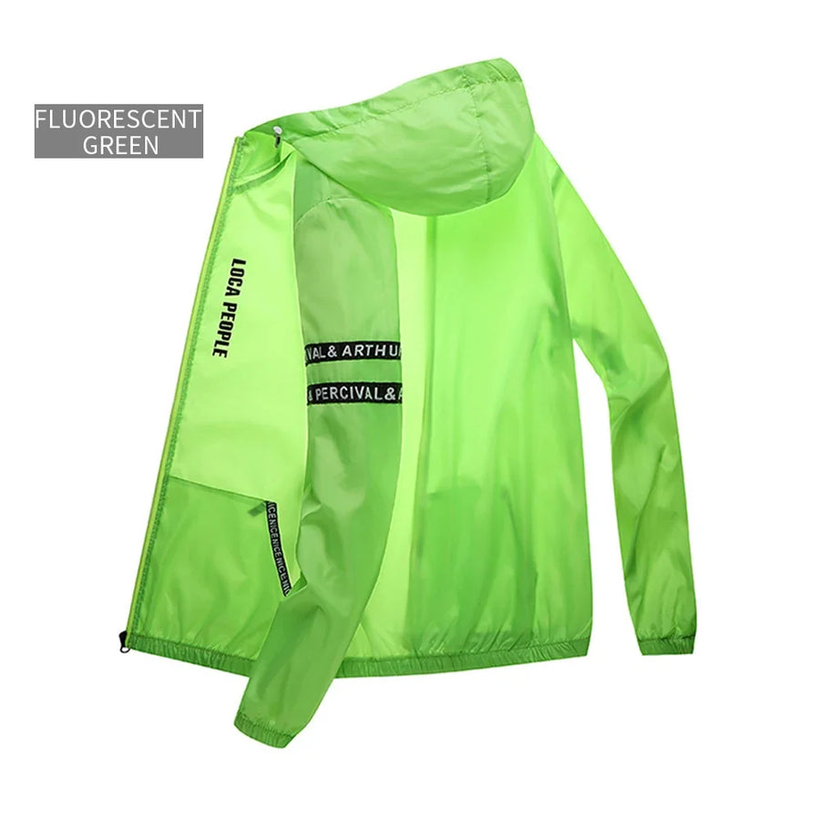 Leichte Kapuzenjacke Windbreaker mit Reißverschluss Unisex