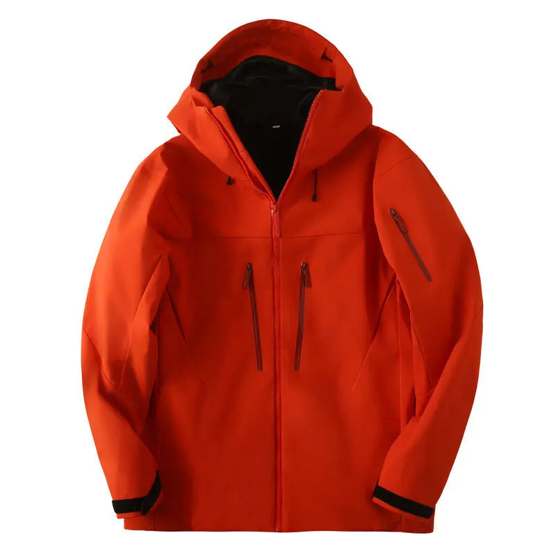 Unisex Outdoorjacke mit Kapuze – Funktionsjacke Wetterfest mit Reißverschlusstaschen