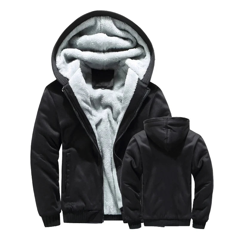 Herren Hoodie Jacke mit Reißverschluss und Plüschfutter, verschiedene Farben