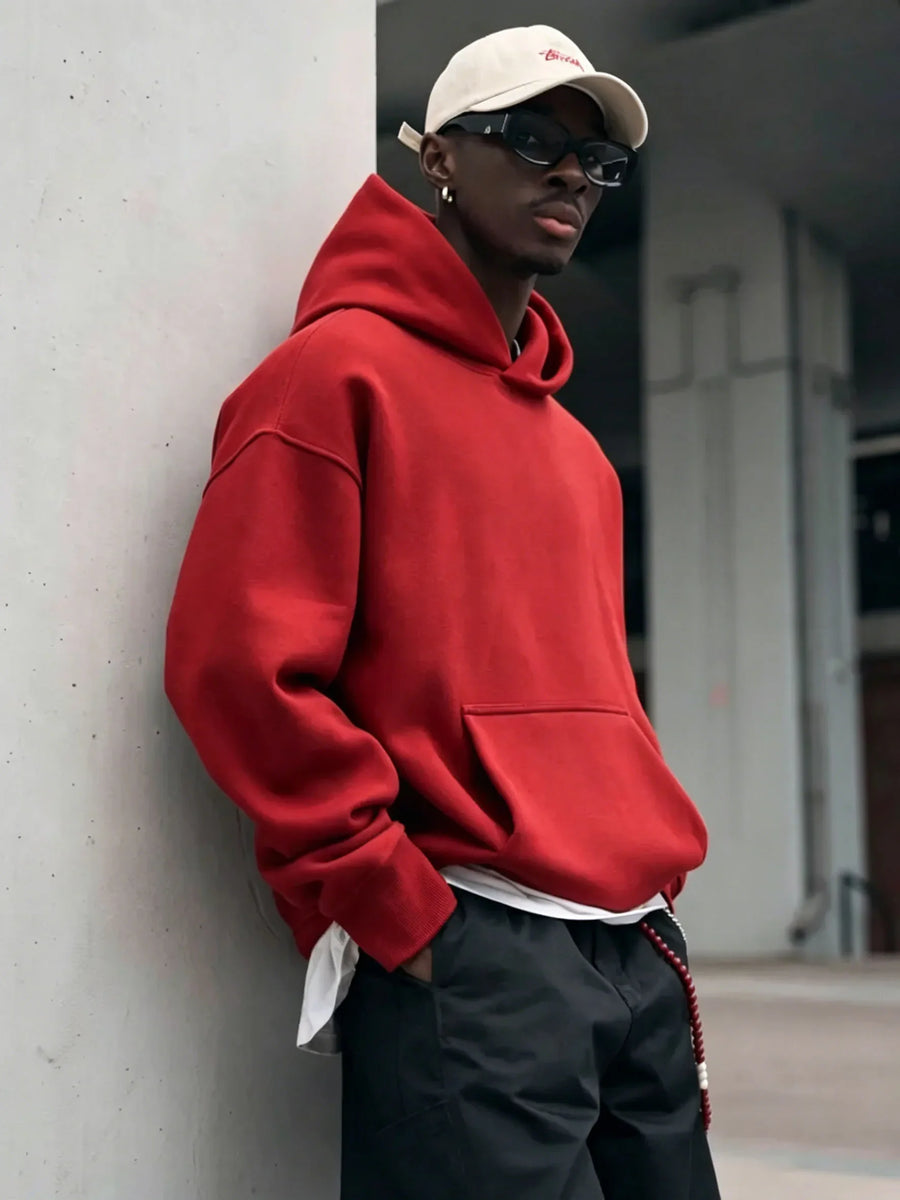 Unisex oversized hoodie met capuchon en kangoeroezak