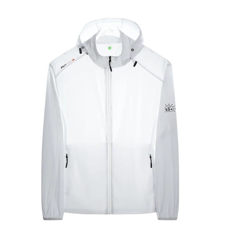 Leichte Kapuzenjacke Windbreaker für Herren, atmungsaktiv, mit Reißverschluss