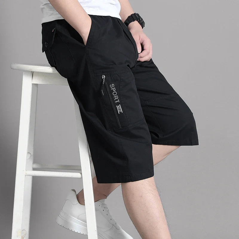Herren Caprihose Cargo Shorts Freizeithose mit Taschen