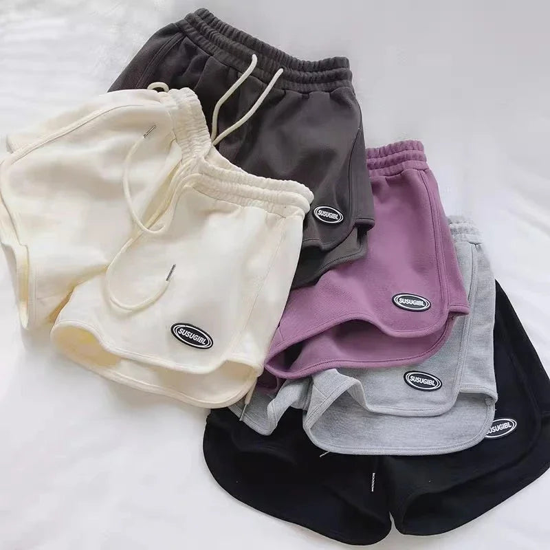 Shorts voor dames met trekkoord en logopatch
