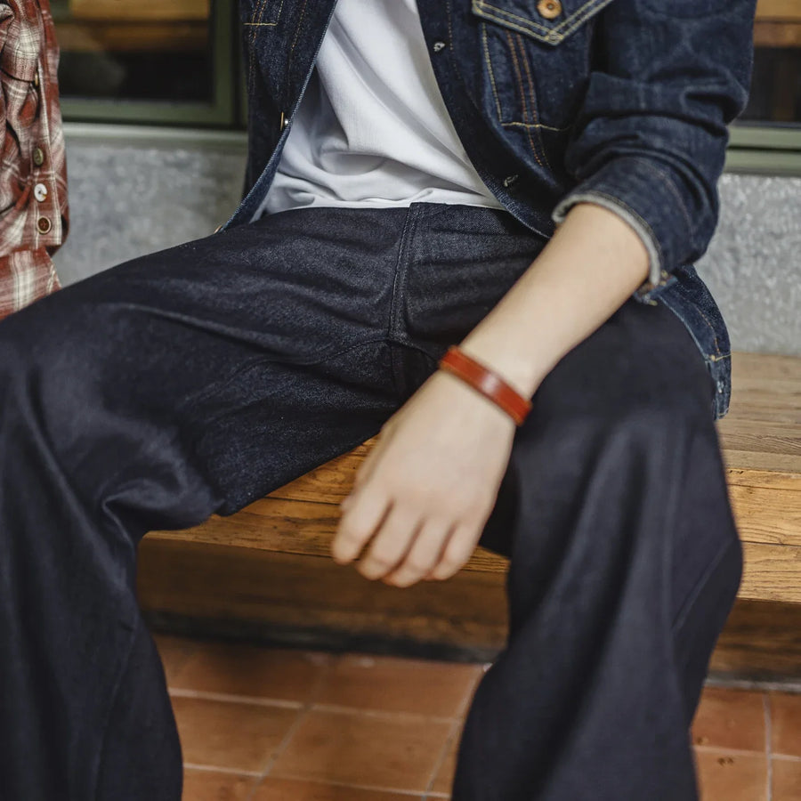 Weite Herren Jeanshose Dunkelblau Gerade Schnitt