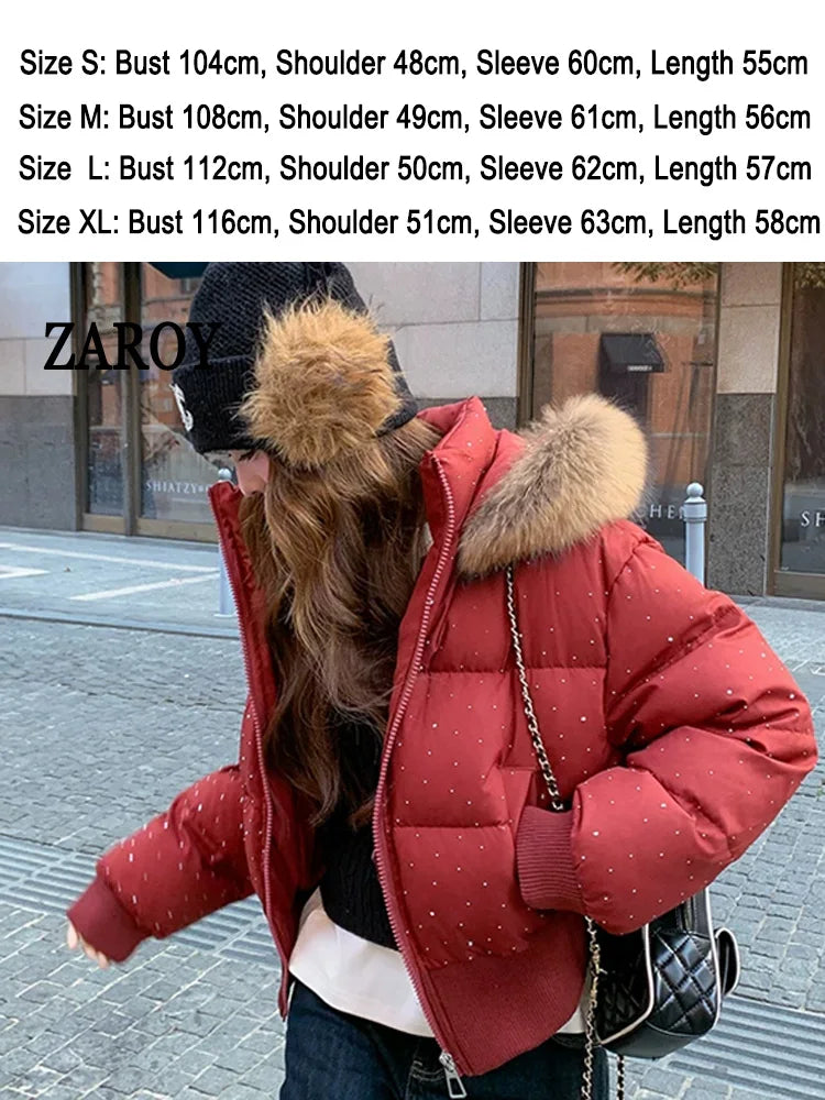 Damen Steppjacke mit Kapuze und Reißverschluss