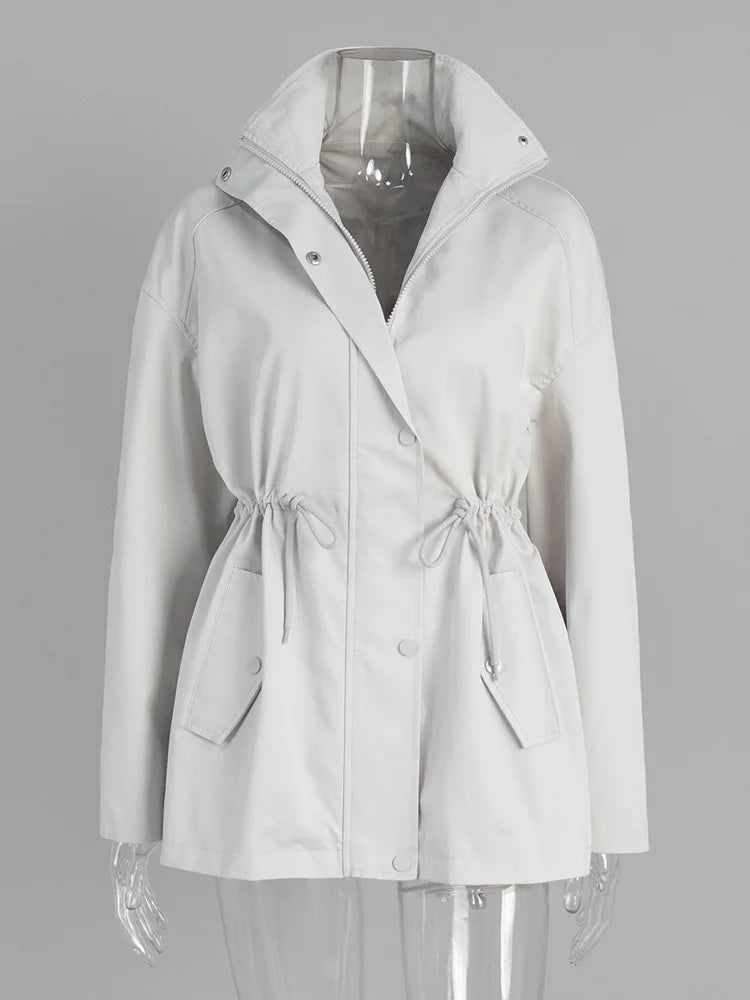 Damen Jacke mit Stehkragen & Tunnelzug Taille