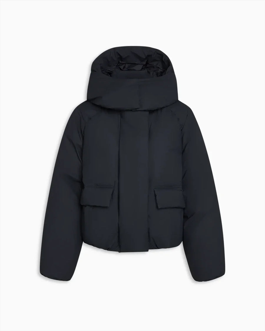 Kurze Damen Pufferjacke mit Kapuze – Oversized Winterjacke