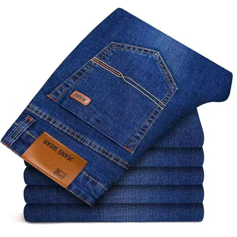Herenjeans straight fit denim broek blauw