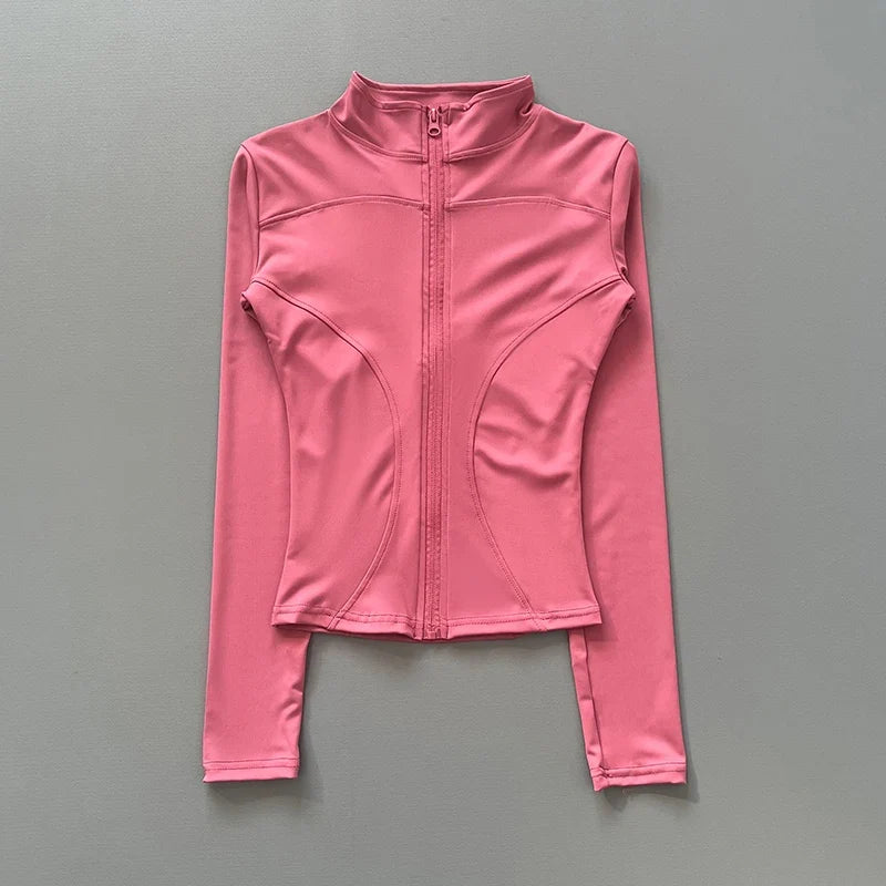 Damen Sportjacke mit Stehkragen & Reißverschluss Lange Ärmel