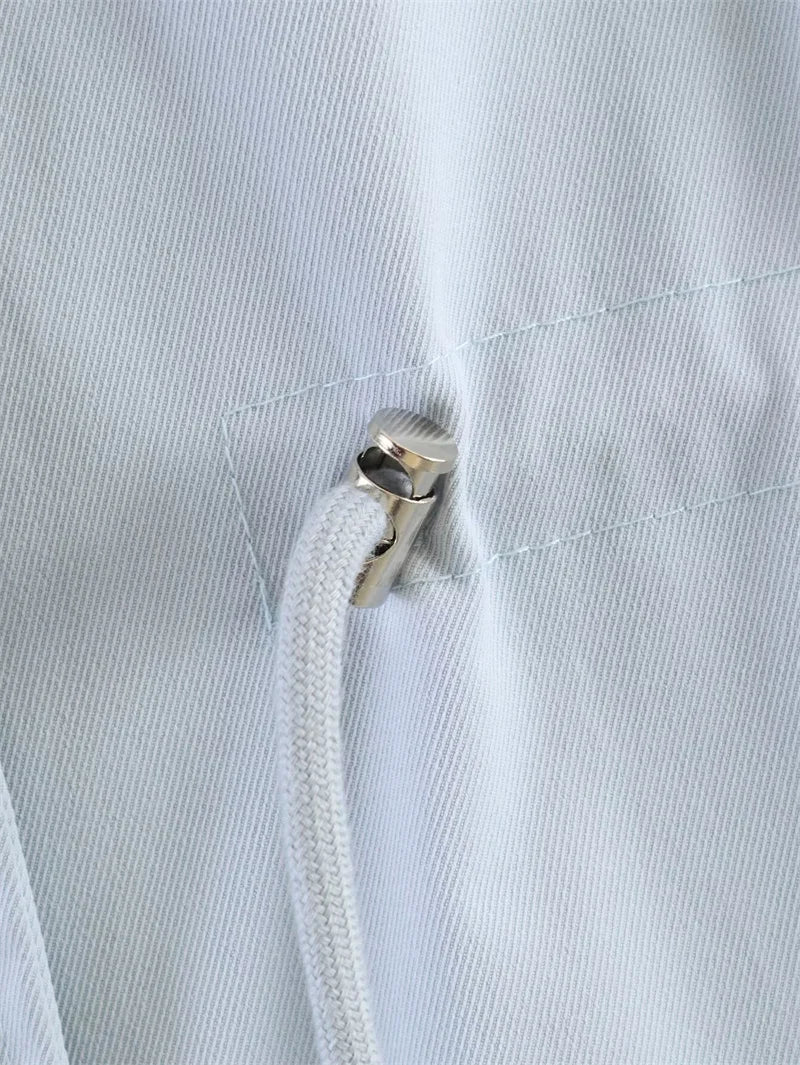 Damen Stehkragen Jacke mit Tunnelzug in Hellblau
