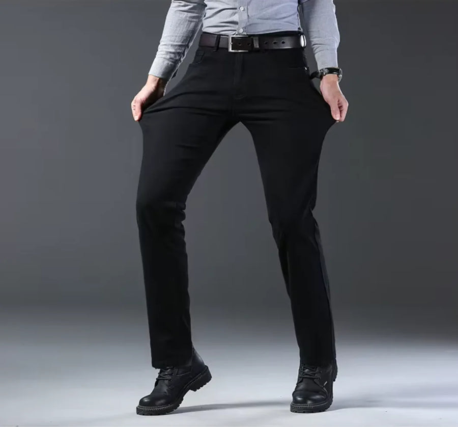 Herren Jeans Hose Regular Fit Blau Schwarz Gefüttert Ungefüttert
