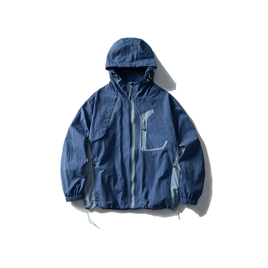 Unisex Leichte Jacke mit Kapuze und Reißverschluss Tasche