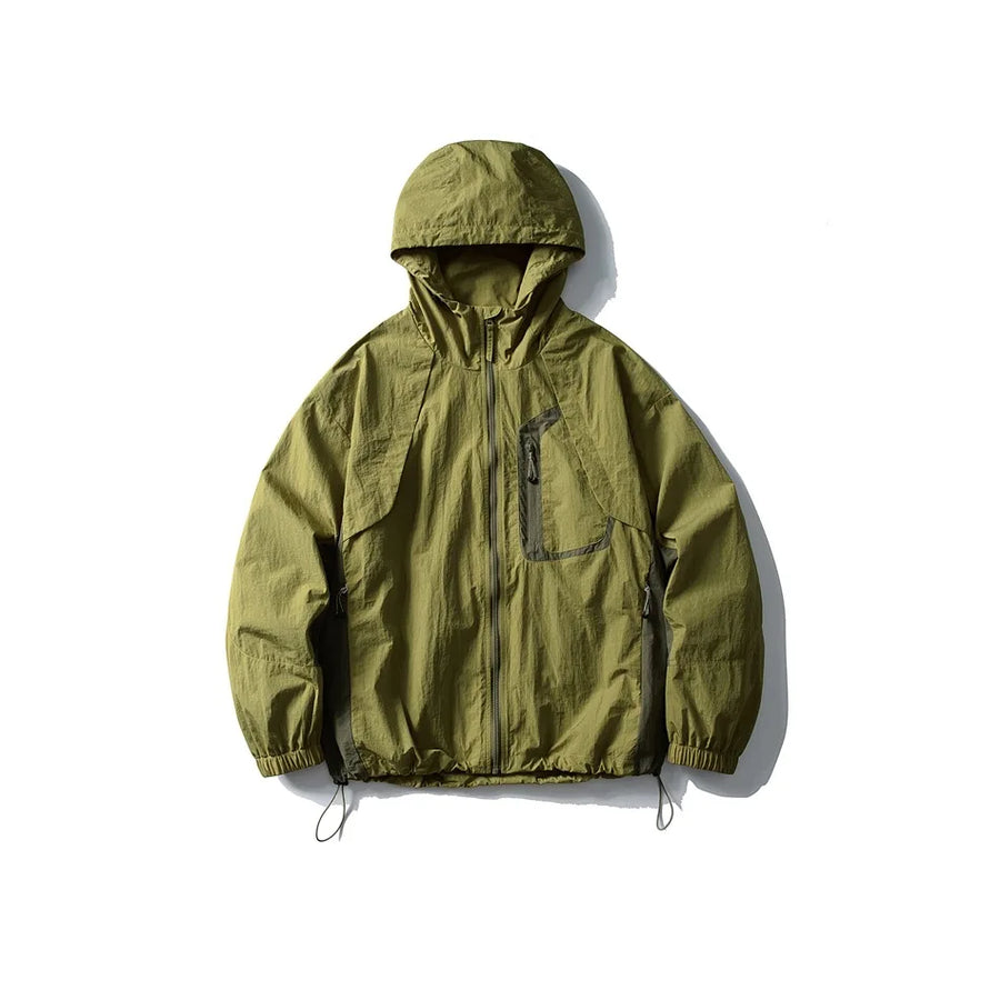 Unisex Leichte Jacke mit Kapuze und Reißverschluss Tasche