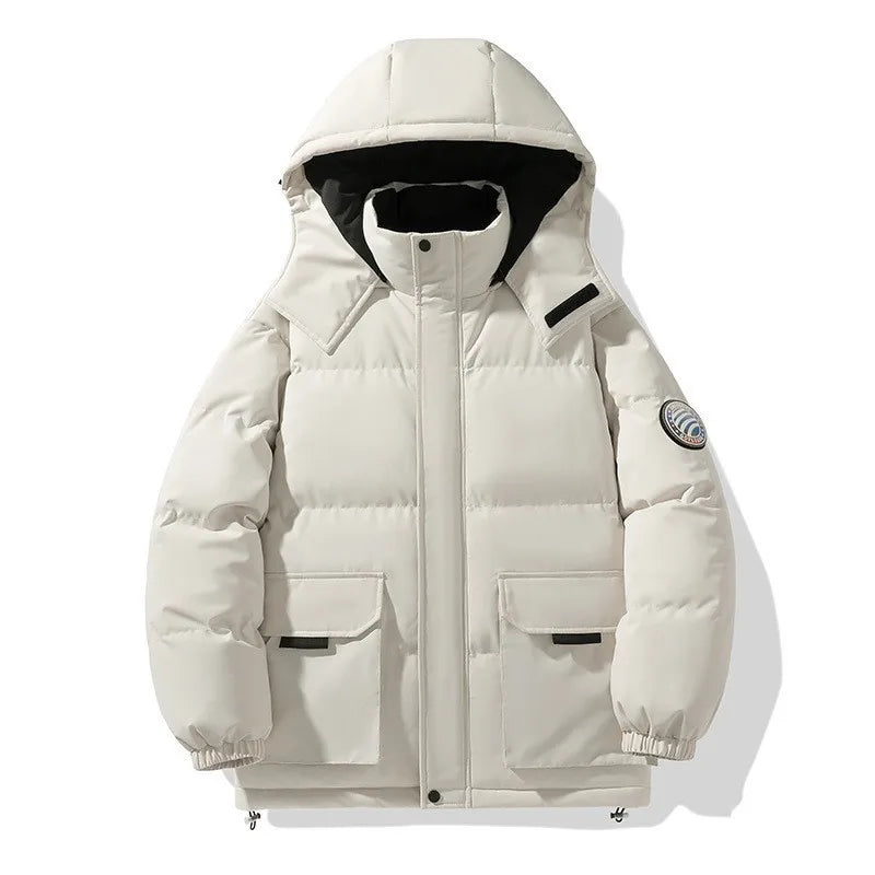 Herren Winter Steppjacke mit Kapuze und Pattentaschen – Mehrere Farben verfügbar