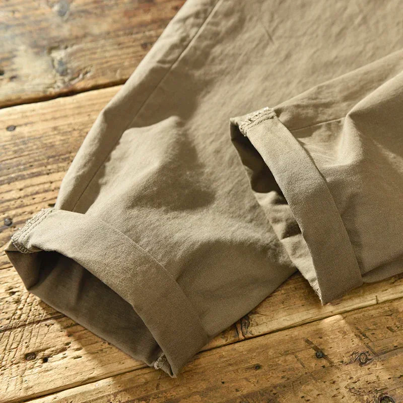 Olijfgroene chino-vrijetijdsbroek voor heren, katoenmix, casual