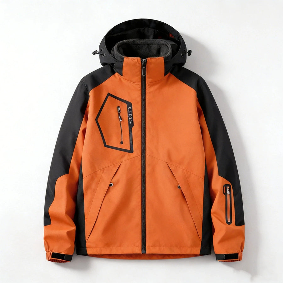 Unisex Outdoor Jacke 3-in-1, Wasserdicht mit Kapuze, Mehrere Taschen, Funktionsjacke