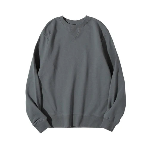 Unisex sweatshirt met ronde hals, lange mouwen, katoenmix, gemêleerd grijs