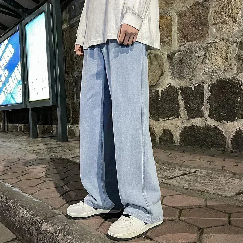 Loose Fit Jeans Herren Weites Bein Lässige Freizeithose Straight Leg