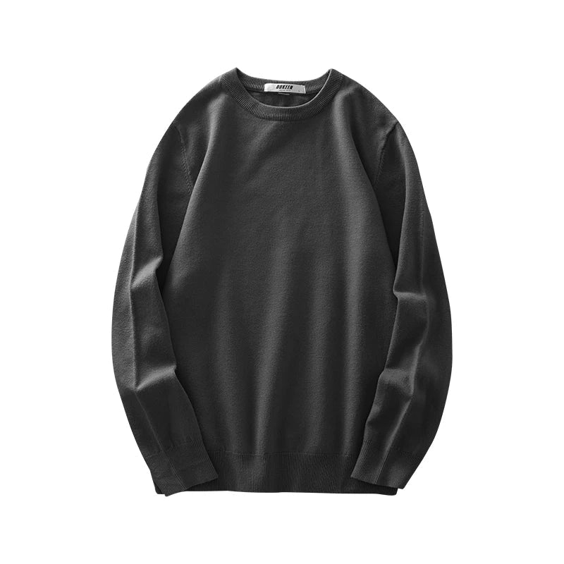 Unisex basic sweater met lange mouwen, ronde hals en fijne brei