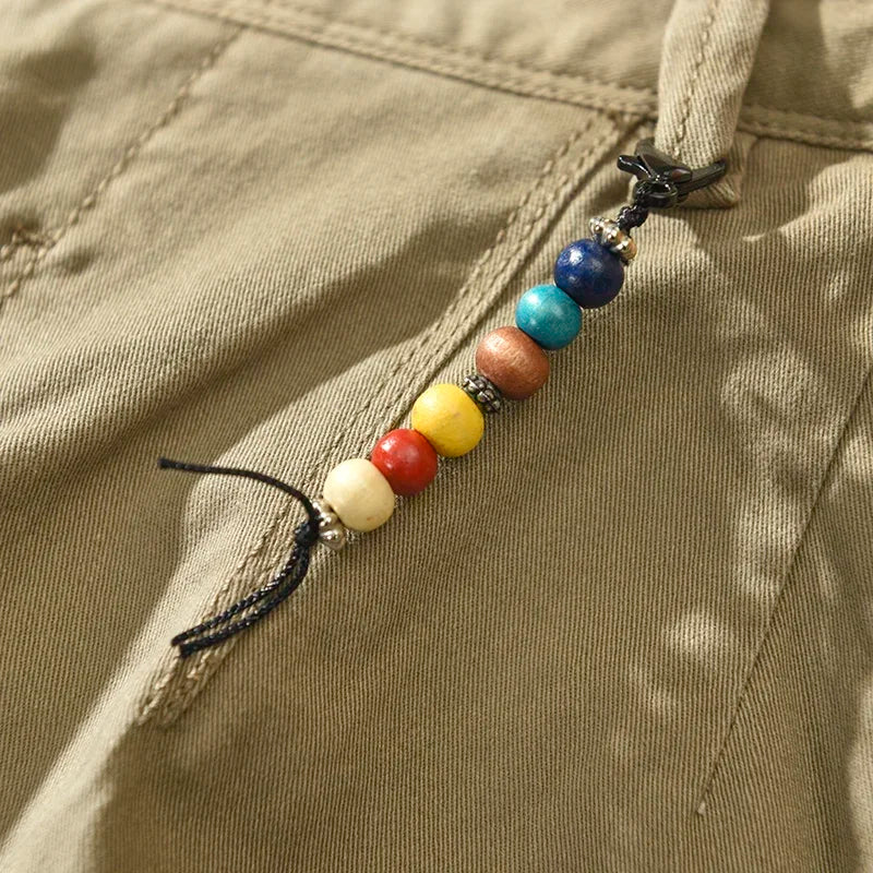 Olijfgroene chino-vrijetijdsbroek voor heren, katoenmix, casual