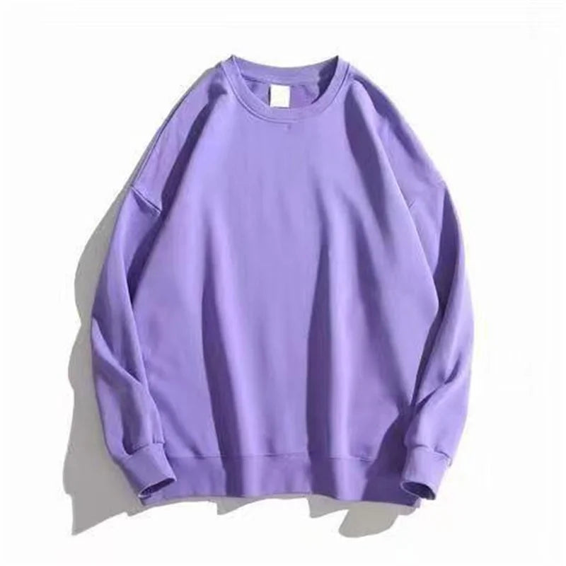 Uniseks basic sweatshirt met ronde hals en lange mouwen, eenvoudig