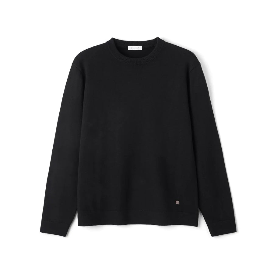 Unisex pullover met ronde hals, fijngebreid, klassiek