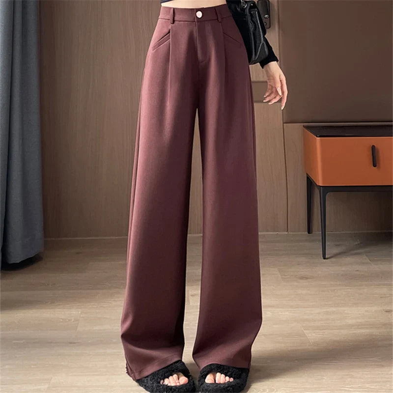 Damen Weite Hose High Waist Palazzo Business Hose
