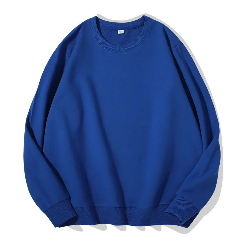 Unisex basic sweatshirt met ronde hals, lange mouwen, effen, geribde boorden, casual trui