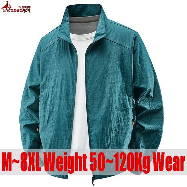 Leichte Herren Windjacke Stehkragen Reißverschluss Jacke Freizeit Outdoor