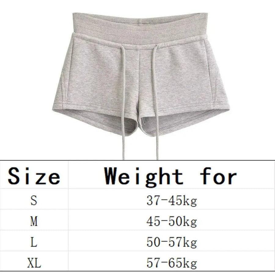 Damen Sport Shorts mit Kordelzug Kurze Hose Schwarz/Grau