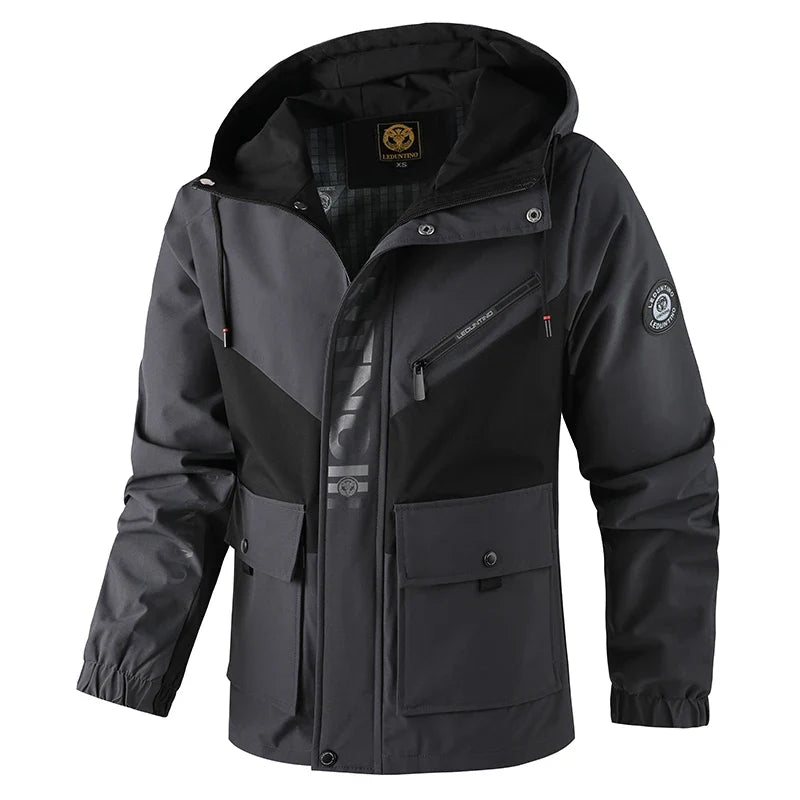 Herren Jacke mit Kapuze & Reißverschluss, mehrfarbig