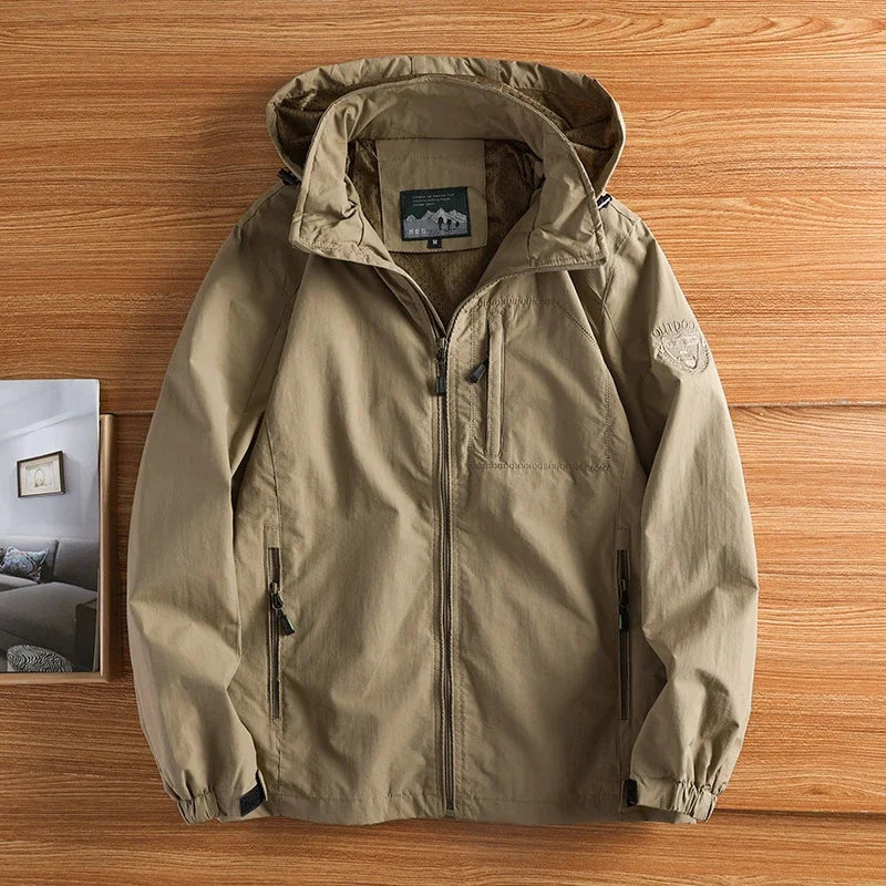 Herren Outdoor Jacke mit Kapuze & Reißverschlüssen