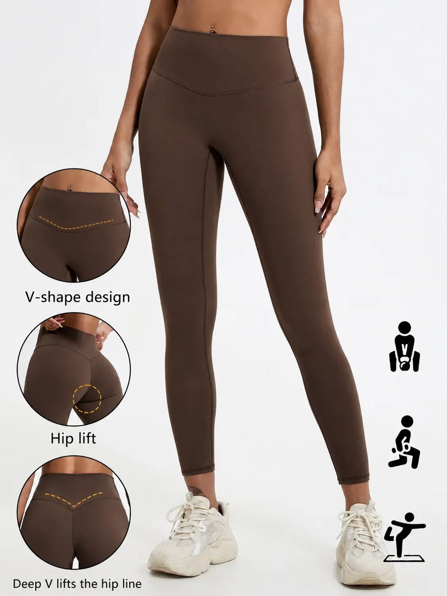 Sportlegging voor dames met hoge taille, V-design en liftend effect voor de billen