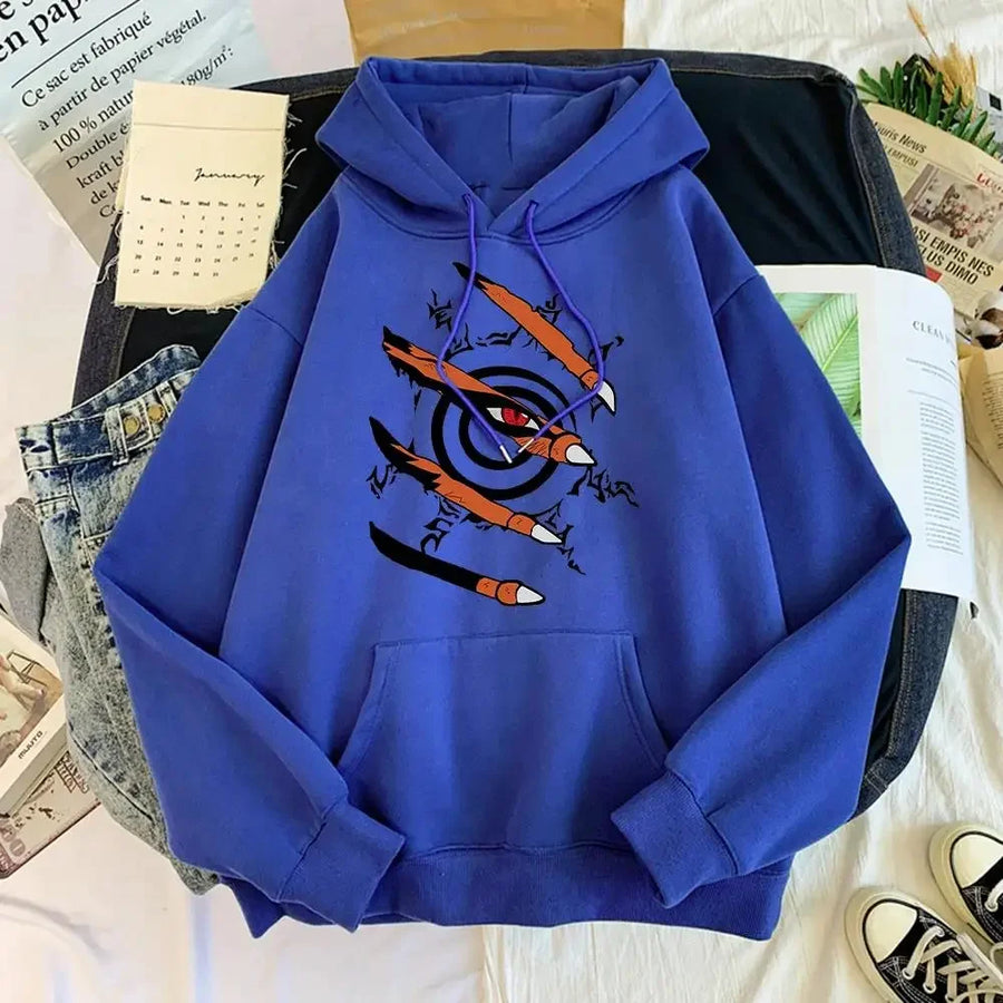 Hoodie met motiefopdruk, kangoeroezak en capuchon