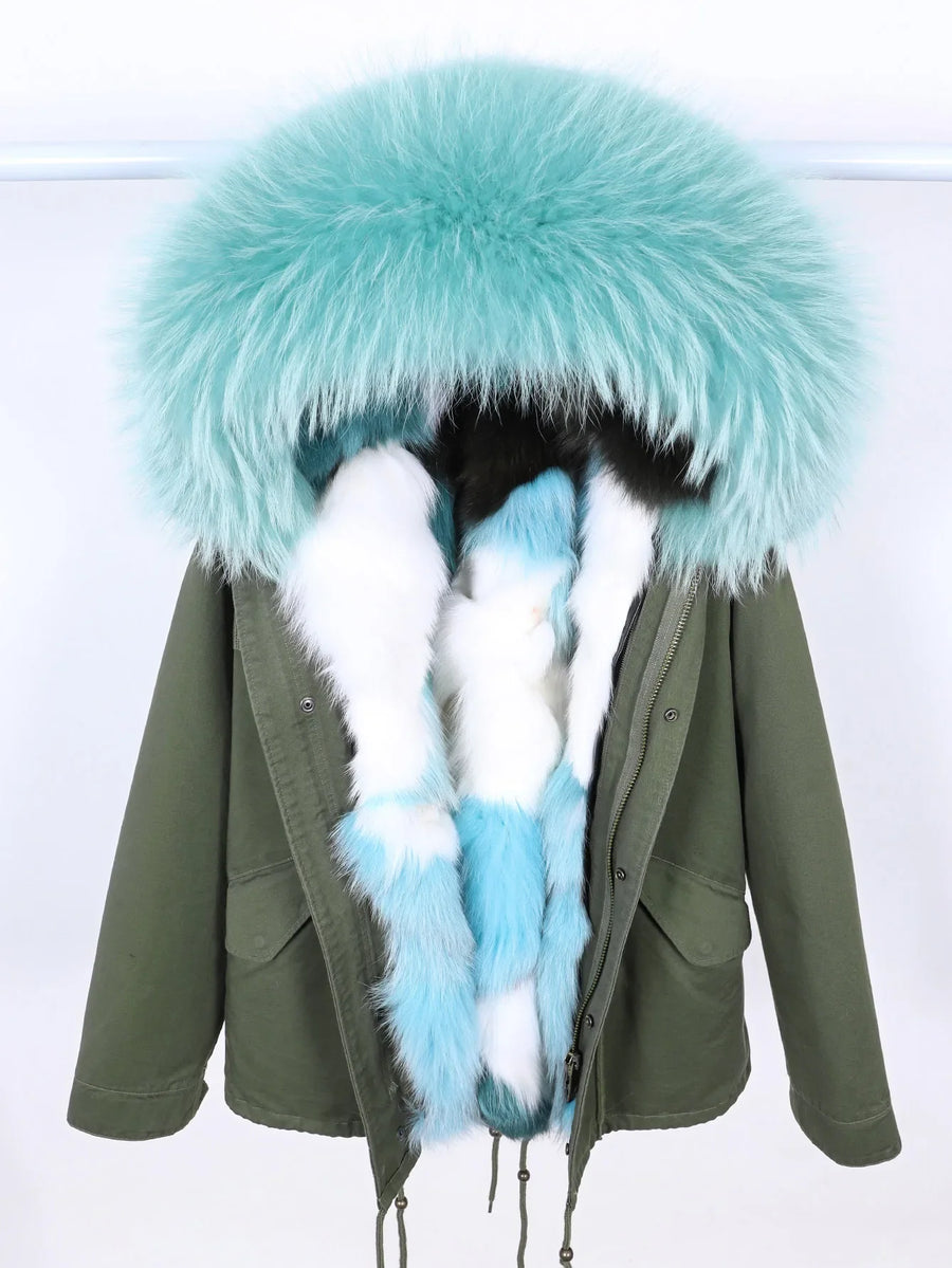 Damen Winterparka mit abnehmbarem Kunstpelzbesatz und Futter