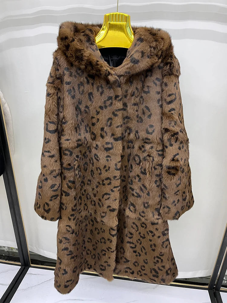 Damen Kapuzen Mantel Lange Kunstpelz Jacke Winter
