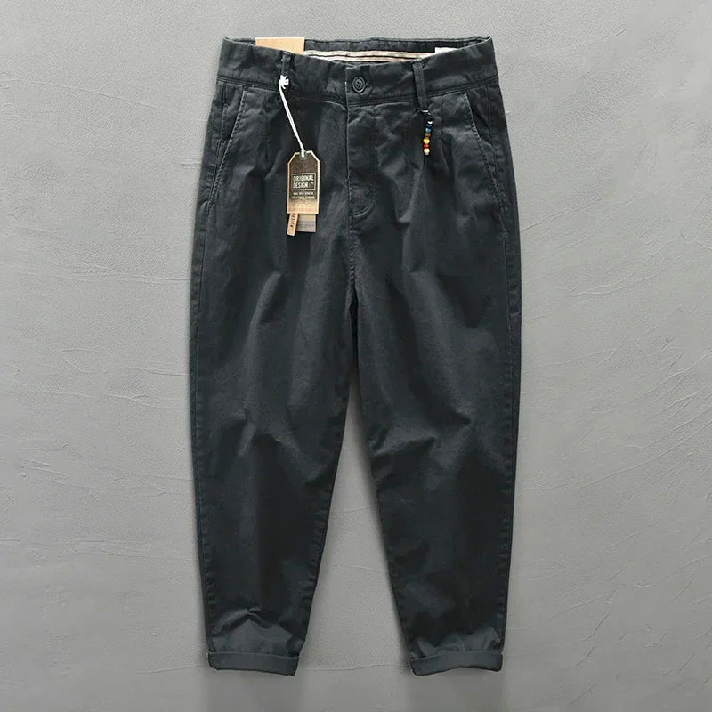 Olijfgroene chino-vrijetijdsbroek voor heren, katoenmix, casual
