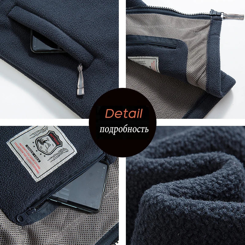 Fleece Weste mit Stehkragen und Reißverschlusstaschen