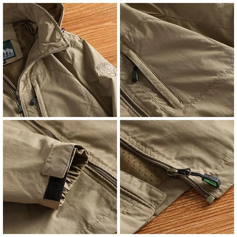 Herren Outdoor Jacke mit Kapuze & Reißverschlüssen