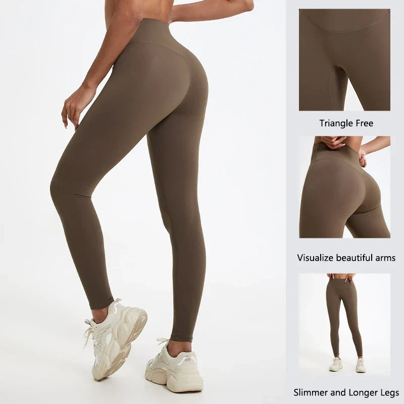 Sportlegging voor dames met hoge taille, V-design en liftend effect voor de billen