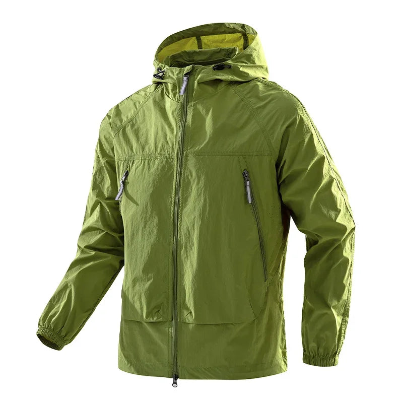 Leichte Kapuzenjacke Unisex Windbreaker mit Reißverschlüssen