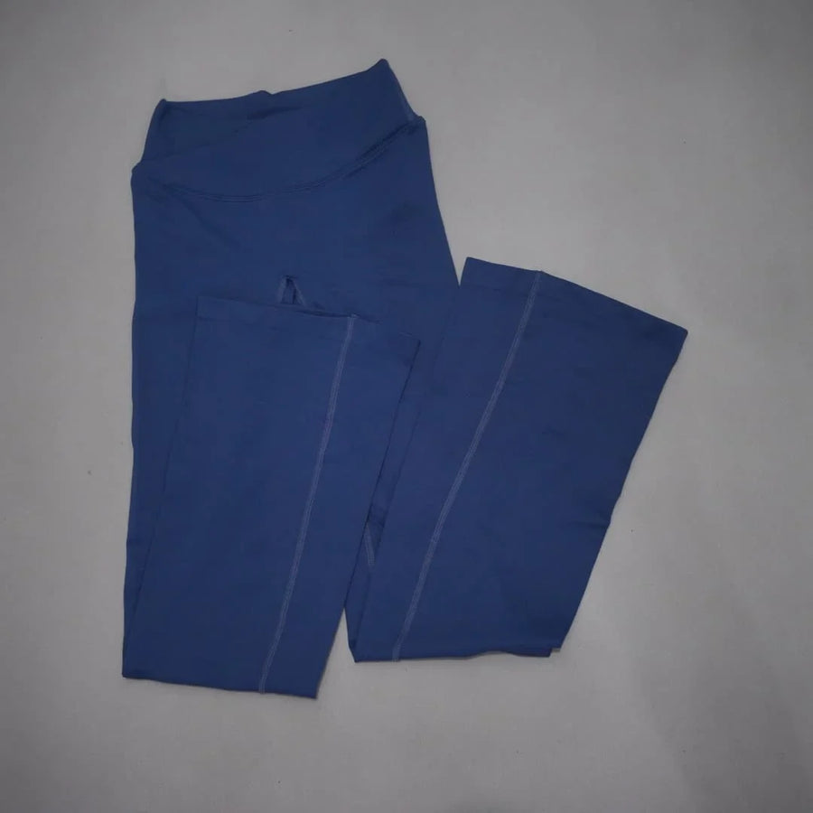 Sportieve bootcutbroek voor dames met hoge taille, elastische yogalegging, zacht